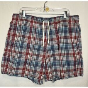 NAUTICA Men's Size XL Plaid‎ Swim Trunks/Swimwear-Mesh Lining-Pockets